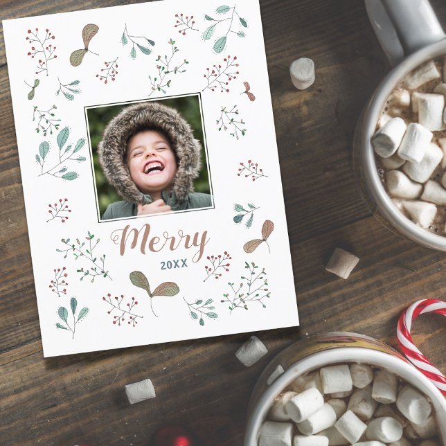 Cartes Pour Fêtes Annuelles Joyeux hiver Woodland Christmas Photo (Créateur téléchargé)