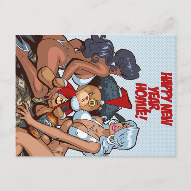 Cartes Pour Fêtes Annuelles Joyeux Homie du Nouvel An ! (Devant)