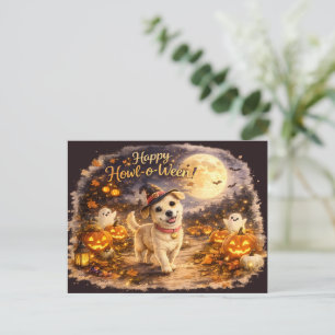 Cartes Pour Fêtes Annuelles Joyeux Howl-o-Ween Chien Mignon Design Halloween