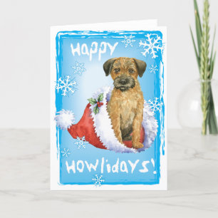 Cartes Pour Fêtes Annuelles Joyeux Howliday Border Terrier