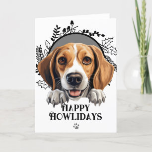 Cartes Pour Fêtes Annuelles Joyeux Howlidays American Foxhound Dog Christmas