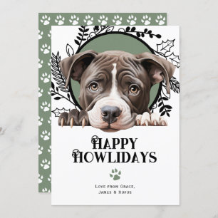 Cartes Pour Fêtes Annuelles Joyeux Howlidays American Pit Bull Dog Noël