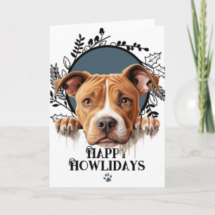Cartes Pour Fêtes Annuelles Joyeux Howlidays American Pit Bull Terrier