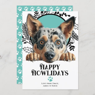 Cartes Pour Fêtes Annuelles Joyeux Howlidays Australian Cattle Dog Christmas