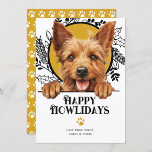 Cartes Pour Fêtes Annuelles Joyeux Howlidays Australian Terrier Dog Christmas