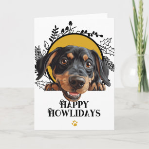 Cartes Pour Fêtes Annuelles Joyeux Howlidays Autrichien Noir et Brun Noël