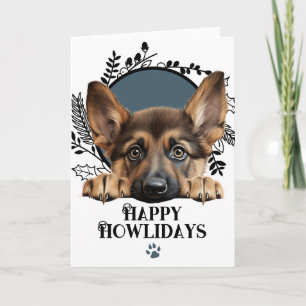 Cartes Pour Fêtes Annuelles Joyeux Howlidays Berger Allemand Chien Noël