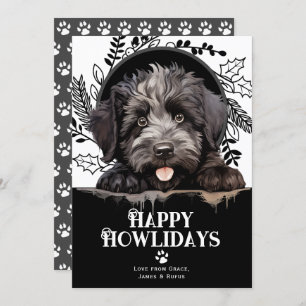 Cartes Pour Fêtes Annuelles Joyeux Howlidays bouvier des flandres Chien Noël
