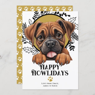 Cartes Pour Fêtes Annuelles Joyeux Howlidays Boxer Dog Christmas