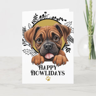 Cartes Pour Fêtes Annuelles Joyeux Howlidays Boxer Dog Christmas