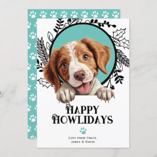 Cartes Pour Fêtes Annuelles Joyeux Howlidays Bretagne Chien Noël