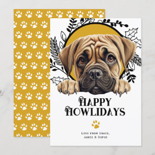Cartes Pour Fêtes Annuelles Joyeux Howlidays Bullmastiff Chig Christmas