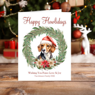 Cartes Pour Fêtes Annuelles Joyeux Howlidays Chien Beagle Mignon