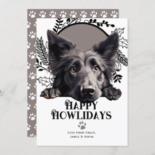 Cartes Pour Fêtes Annuelles Joyeux Howlidays Chien belge Sheepdog Noël