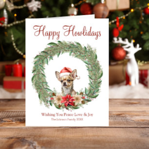 Cartes Pour Fêtes Annuelles Joyeux Howlidays Chien Chihuahua Mignon