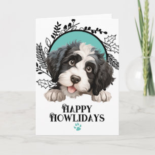 Cartes Pour Fêtes Annuelles Joyeux Howlidays Chien d'eau portugais Noël