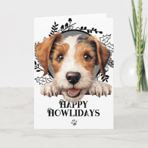 Cartes Pour Fêtes Annuelles Joyeux Howlidays Chien Fox Terrier à poil dur Noël