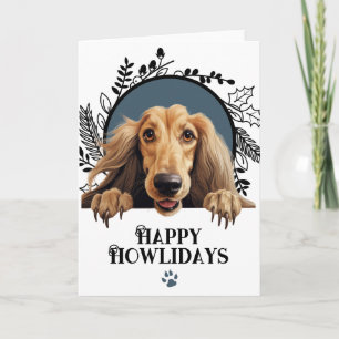 Cartes Pour Fêtes Annuelles Joyeux Howlidays Chien Lévrier Afghan Noël