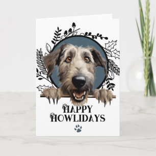 Cartes Pour Fêtes Annuelles Joyeux Howlidays Chien Lévrier Irlandais Noël