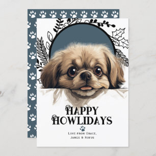 Cartes Pour Fêtes Annuelles Joyeux Howlidays Chien Pékinois
