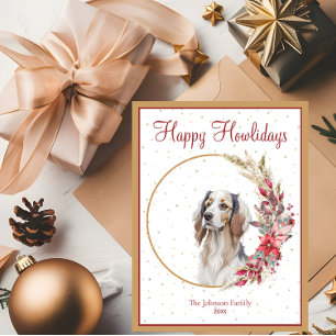 Cartes Pour Fêtes Annuelles Joyeux Howlidays Chien Setter Irlandais Mignon