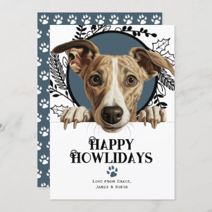 Cartes Pour Fêtes Annuelles Joyeux Howlidays Chien Whippet Noël