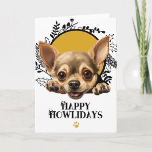 Cartes Pour Fêtes Annuelles Joyeux Howlidays Chihuahua Chien de Noël 