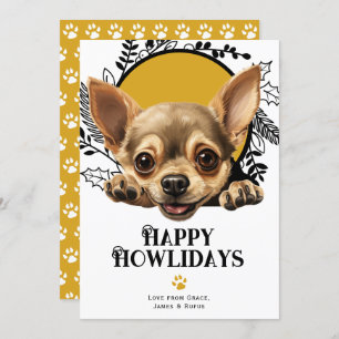 Cartes Pour Fêtes Annuelles Joyeux Howlidays Chihuahua Chig Christmas