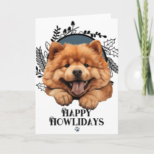Cartes Pour Fêtes Annuelles Joyeux Howlidays Chow Chow Chien