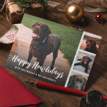 Cartes Pour Fêtes Annuelles Joyeux Howlidays Collage de photos de vos animaux<br><div class="desc">Faites une pause ! Transformez les meilleurs moments de votre bébé à fourrure en souvenirs de vacances précieux avec nos cartes personnalisées. Mettez en valeur 4 de vos photos préférées d'animaux de compagnie et ajoutez votre touche personnelle à 'joyeux Noël'. Personnalisez avec vos noms pour une surprise festive parfaite pour...</div>