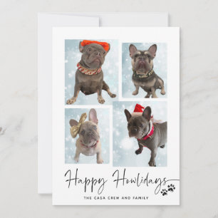 Cartes Pour Fêtes Annuelles Joyeux Howlidays Collage photo moderne à quatre
