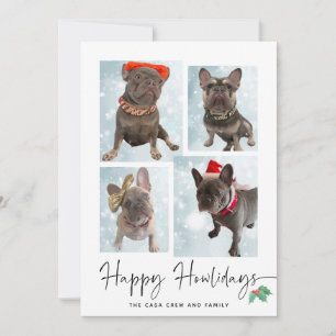 Cartes Pour Fêtes Annuelles Joyeux Howlidays Collage photo moderne à quatre