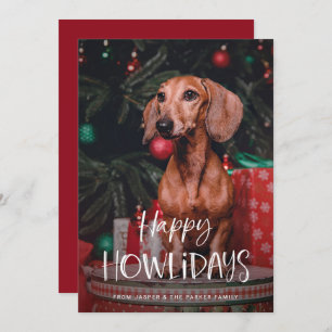Cartes Pour Fêtes Annuelles Joyeux Howlidays Cute chien animal de compagnie