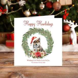 Cartes Pour Fêtes Annuelles Joyeux Howlidays Cute Husky Dog