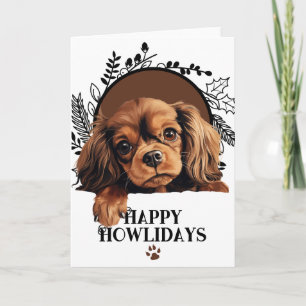 Cartes Pour Fêtes Annuelles Joyeux Howlidays English Toy Spaniel Chien Noël