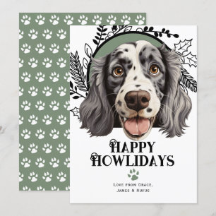 Cartes Pour Fêtes Annuelles Joyeux Howlidays Français Setter Chig Noël
