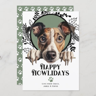 Cartes Pour Fêtes Annuelles Joyeux Howlidays Greyhound Dog Christmas