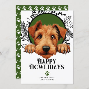 Cartes Pour Fêtes Annuelles Joyeux Howlidays Irish Terrier Dog Christmas