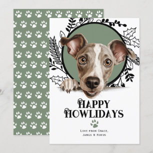Cartes Pour Fêtes Annuelles Joyeux Howlidays Italien Greyhound Chig Noël