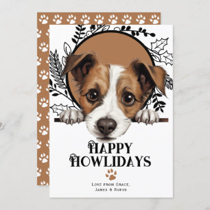 Cartes Pour Fêtes Annuelles Joyeux Howlidays Jack Russell Terrier Chien Noël