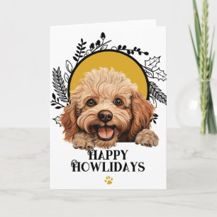 Cartes Pour Fêtes Annuelles Joyeux Howlidays Jouet Poodle Chien Noël