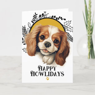 Cartes Pour Fêtes Annuelles Joyeux Howlidays King Charles Spaniel Dog Christma