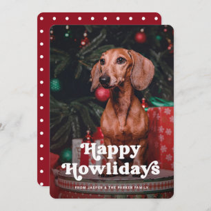 Cartes Pour Fêtes Annuelles Joyeux Howlidays La photo de votre chien Noël dr