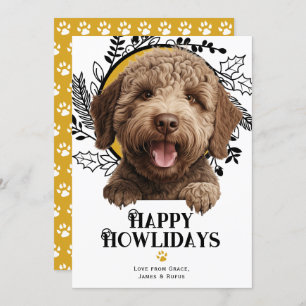 Cartes Pour Fêtes Annuelles Joyeux Howlidays Lagotto Romagnolo Chien Noël