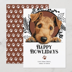 Cartes Pour Fêtes Annuelles Joyeux Howlidays Lakeland Terrier Chien Noël