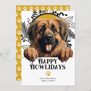Cartes Pour Fêtes Annuelles Joyeux Howlidays Leonberger Chien Noël