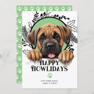 Cartes Pour Fêtes Annuelles Joyeux Howlidays Mastiff Chien Noël