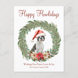 Cartes Pour Fêtes Annuelles Joyeux Howlidays mignon Boston Terrier Dog