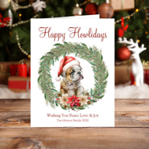 Cartes Pour Fêtes Annuelles Joyeux Howlidays Mignon Bouledogue Anglais