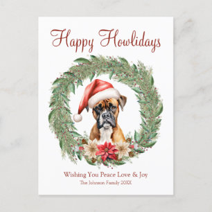 Cartes Pour Fêtes Annuelles Joyeux Howlidays Mignon Chien Boxer